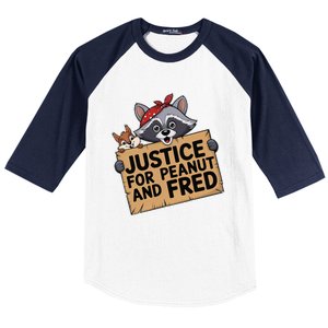 Justice For Peanut The Squirrel And Fred The Raccon Baseball Sleeve Shirt