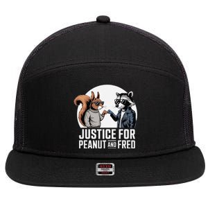 Justice For Peanut The Squirrel & Fred The Racoon 7 Panel Mesh Trucker Snapback Hat