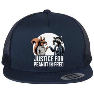 Justice For Peanut The Squirrel & Fred The Racoon Flat Bill Trucker Hat