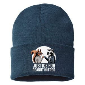 Justice For Peanut The Squirrel & Fred The Racoon Sustainable Knit Beanie