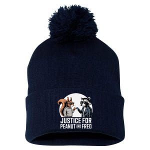 Justice For Peanut The Squirrel & Fred The Racoon Pom Pom 12in Knit Beanie