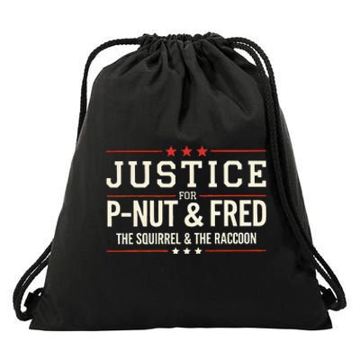 Justice For P Nut And Fred The Squirrel Peanut Justice Drawstring Bag