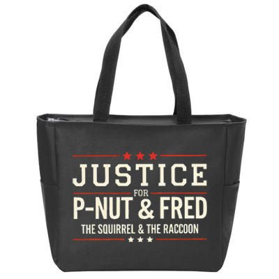 Justice For P Nut And Fred The Squirrel Peanut Justice Zip Tote Bag