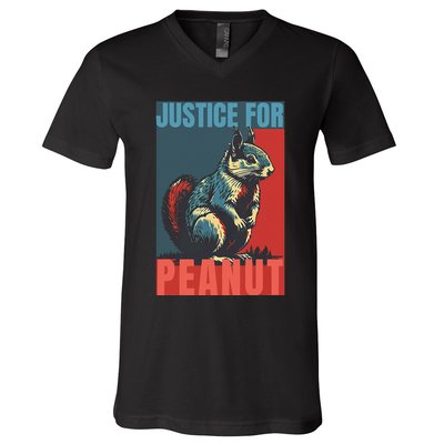 Justice For Peanut The Squirrel Peanut Squirrel V-Neck T-Shirt