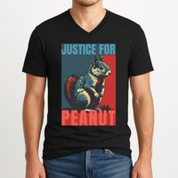 Justice For Peanut The Squirrel Peanut Squirrel V-Neck T-Shirt