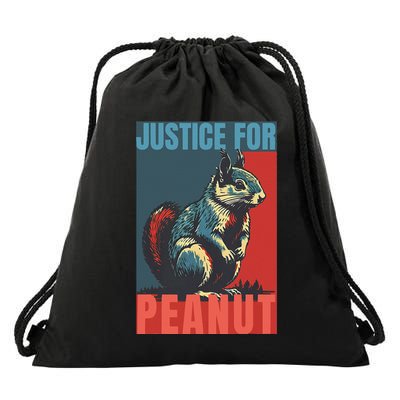 Justice For Peanut The Squirrel Peanut Squirrel Drawstring Bag
