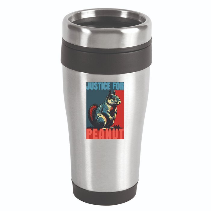 Justice For Peanut The Squirrel Peanut Squirrel 16oz Travel Tumbler