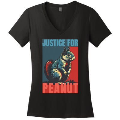 Justice For Peanut The Squirrel Peanut Squirrel Women's V-Neck T-Shirt