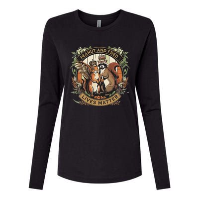 Justice For Peanut The Squirrel And Fred The Raccon Womens Cotton Relaxed Long Sleeve T-Shirt