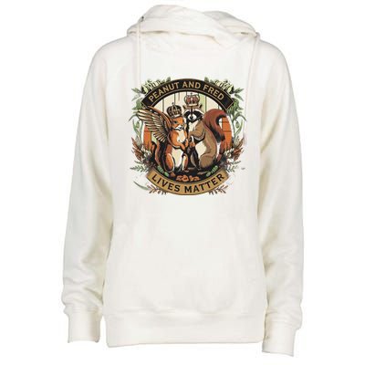 Justice For Peanut The Squirrel And Fred The Raccon Womens Funnel Neck Pullover Hood