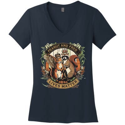 Justice For Peanut The Squirrel And Fred The Raccon Women's V-Neck T-Shirt