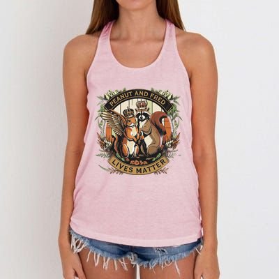 Justice For Peanut The Squirrel And Fred The Raccon Women's Knotted Racerback Tank