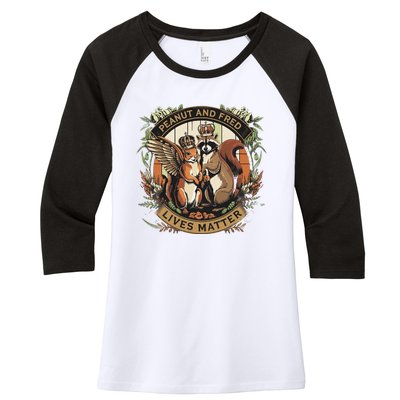 Justice For Peanut The Squirrel And Fred The Raccon Women's Tri-Blend 3/4-Sleeve Raglan Shirt