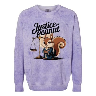 Justice For Peanut The Squirrelput Pnut Squirrel Colorblast Crewneck Sweatshirt