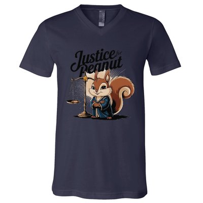 Justice For Peanut The Squirrelput Pnut Squirrel V-Neck T-Shirt