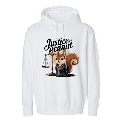 Justice For Peanut The Squirrelput Pnut Squirrel Garment-Dyed Fleece Hoodie