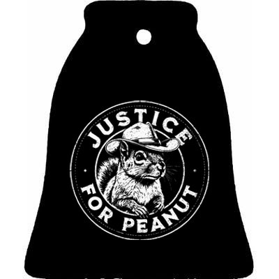 Justice For Peanut The Squirrel P’Nut Pnut Peanut Squirrel Ceramic Bell Ornament