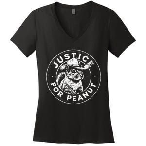 Justice For Peanut The Squirrel P’Nut Pnut Peanut Squirrel Women's V-Neck T-Shirt