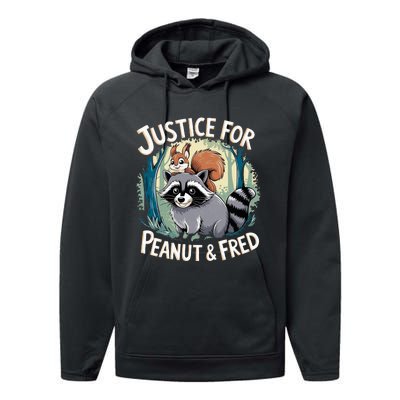 Justice For Peanut The Squirrel And Fred The Raccoon Performance Fleece Hoodie