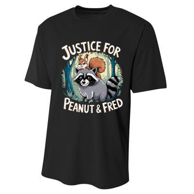 Justice For Peanut The Squirrel And Fred The Raccoon Performance Sprint T-Shirt