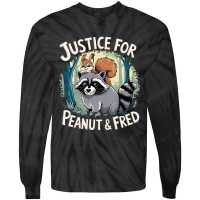 Justice For Peanut The Squirrel And Fred The Raccoon Tie-Dye Long Sleeve Shirt