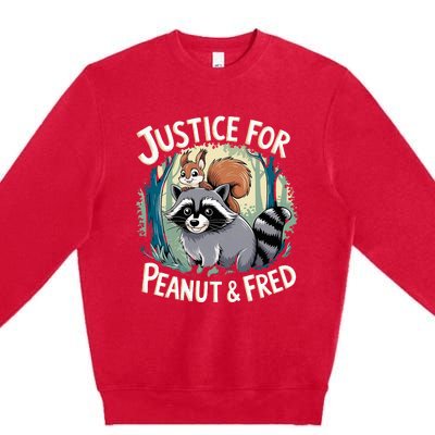 Justice For Peanut The Squirrel And Fred The Raccoon Premium Crewneck Sweatshirt