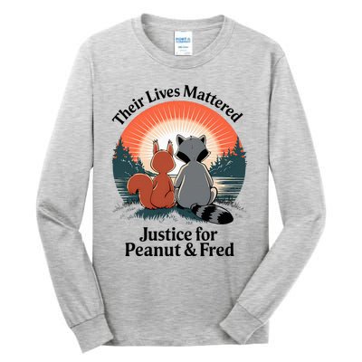 Justice For Peanut The Squirrel Justice For Fred The Raccoon Tall Long Sleeve T-Shirt