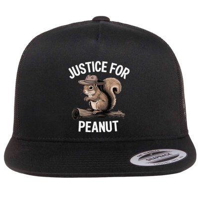 Justice For Peanut Peanut Squirrel Flat Bill Trucker Hat