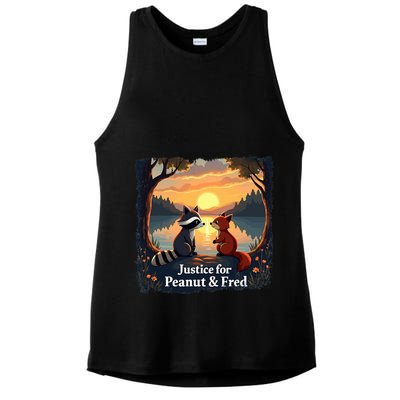 Justice For Peanut And Fred Peanut Squirrel Fred Raccoon Ladies PosiCharge Tri-Blend Wicking Tank
