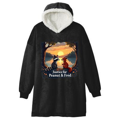 Justice For Peanut And Fred Peanut Squirrel Fred Raccoon Hooded Wearable Blanket