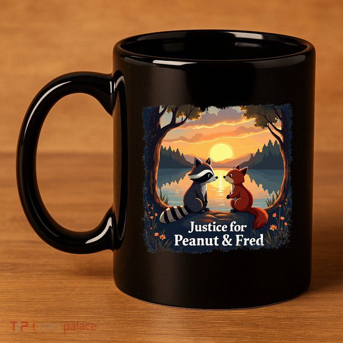 Justice For Peanut And Fred Peanut Squirrel Fred Raccoon 11oz C Handle Ceramic Mug