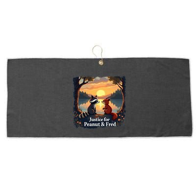 Justice For Peanut And Fred Peanut Squirrel Fred Raccoon Large Microfiber Waffle Golf Towel