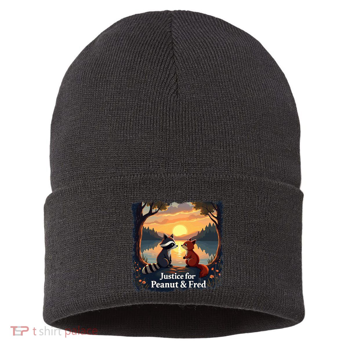 Justice For Peanut And Fred Peanut Squirrel Fred Raccoon Sustainable Knit Beanie