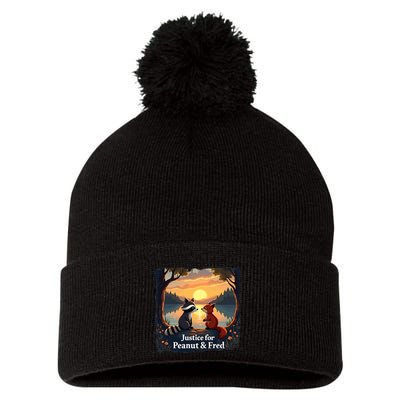 Justice For Peanut And Fred Peanut Squirrel Fred Raccoon Pom Pom 12in Knit Beanie