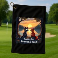Justice For Peanut And Fred Peanut Squirrel Fred Raccoon Golf Towel