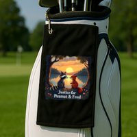 Justice For Peanut And Fred Peanut Squirrel Fred Raccoon Golf Towel