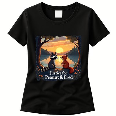 Justice For Peanut And Fred Peanut Squirrel Fred Raccoon Womens T-Shirt