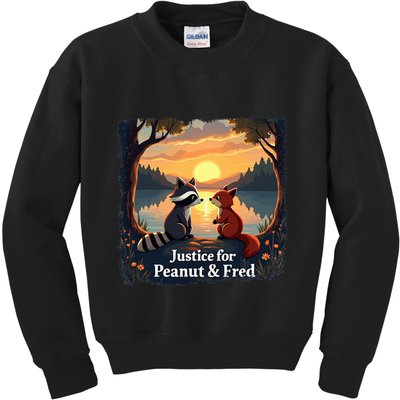 Justice For Peanut And Fred Peanut Squirrel Fred Raccoon Kids Sweatshirt