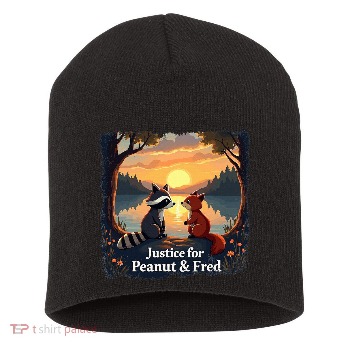 Justice For Peanut And Fred Peanut Squirrel Fred Raccoon Short Acrylic Beanie