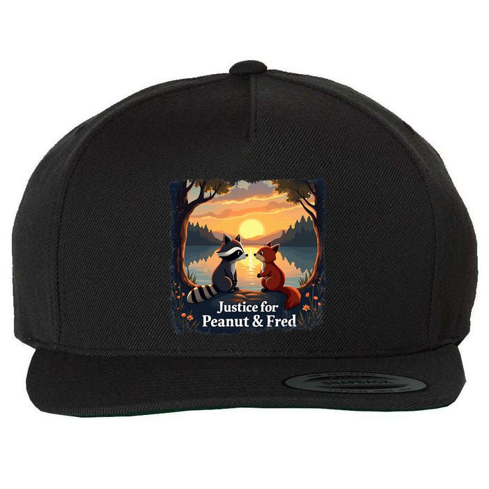 Justice For Peanut And Fred Peanut Squirrel Fred Raccoon Wool Snapback Cap