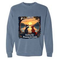 Justice For Peanut And Fred Peanut Squirrel Fred Raccoon Garment-Dyed Sweatshirt