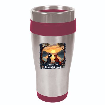 Justice For Peanut And Fred Peanut Squirrel Fred Raccoon 16oz Travel Tumbler