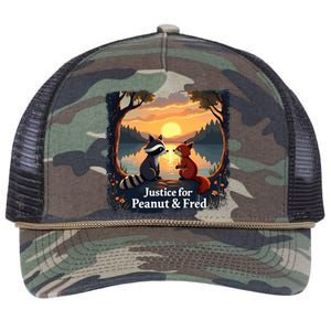 Justice For Peanut And Fred Peanut Squirrel Fred Raccoon Retro Rope Trucker Hat Cap