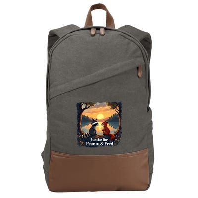 Justice For Peanut And Fred Peanut Squirrel Fred Raccoon Cotton Canvas Backpack
