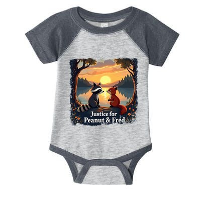 Justice For Peanut And Fred Peanut Squirrel Fred Raccoon Infant Baby Jersey Bodysuit