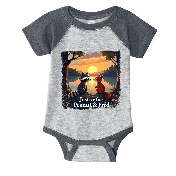 Justice For Peanut And Fred Peanut Squirrel Fred Raccoon Infant Baby Jersey Bodysuit