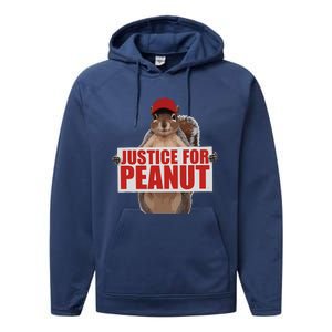 Justice For Peanut The Squirrel Vote For Trump 2024 Performance Fleece Hoodie