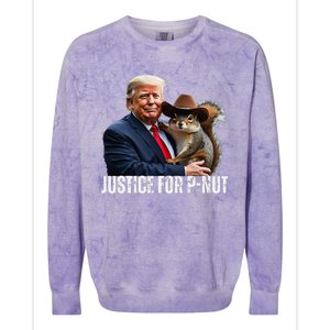 Justice For Peanut The Squirrel Wearing Maga Hat Colorblast Crewneck Sweatshirt