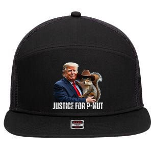 Justice For Peanut The Squirrel Wearing Maga Hat 7 Panel Mesh Trucker Snapback Hat