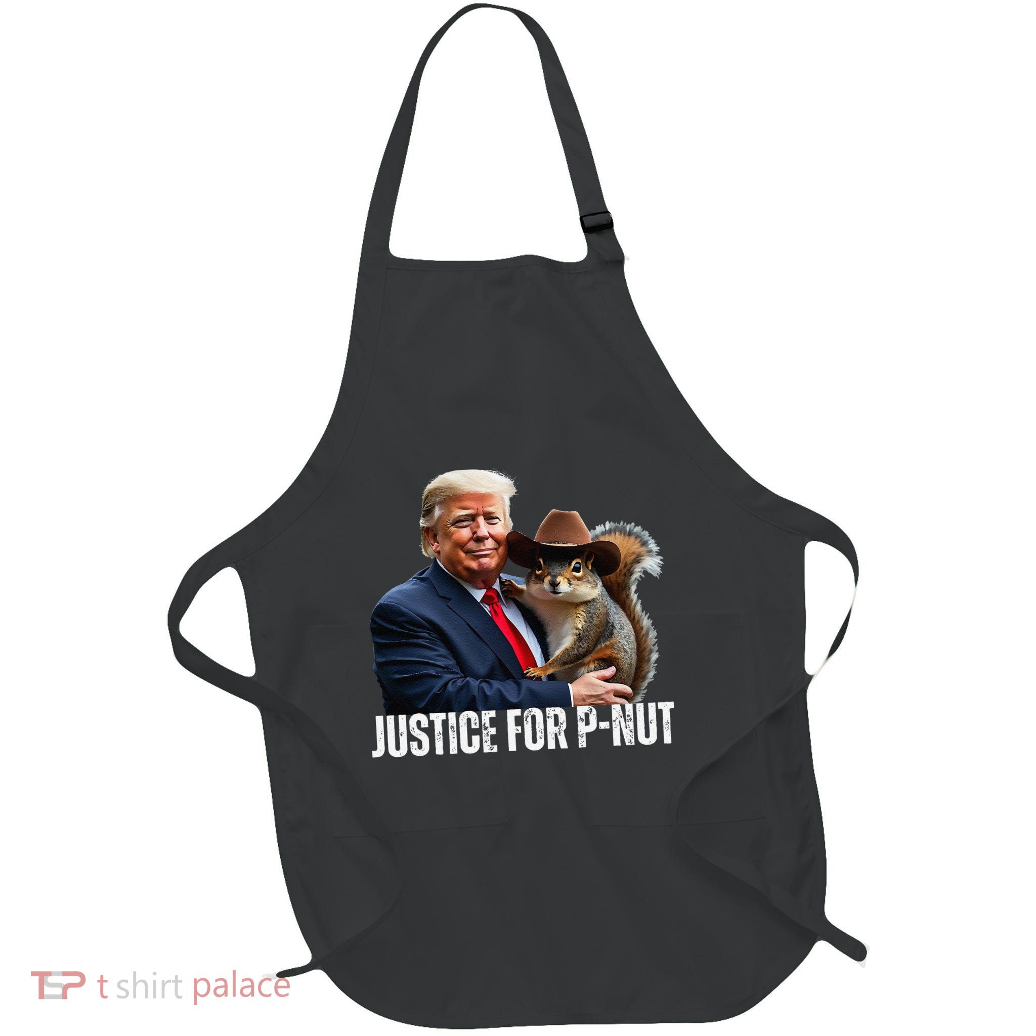Justice For Peanut The Squirrel Wearing Maga Hat Full-Length Apron With Pockets